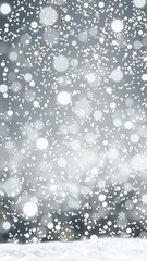 Wall Mural - A winter wonderland with falling snow and sparkling lights.