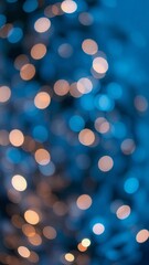 Poster - Abstract bokeh lights in blue and yellow.