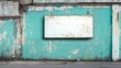 © Gia - Vintage Teal Wall with Blank Billboard Space