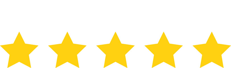 Five stars online customer product review flat icons for apps and websites feedback, customer experience rating message concept design, client evaluating service concept, yellow score, vector symbol.