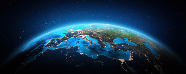 Wall Mural - west europe at night