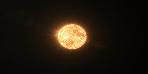 Sticker - A close-up of a glowing star in space.