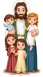 © Gia - Family of Christ - Cartoon Illustration of Jesus with Children