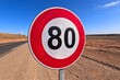 © Oualid - Speed Limit 80 km Road Sign
