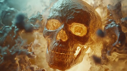 Poster - Skull animation with abstract energy waves