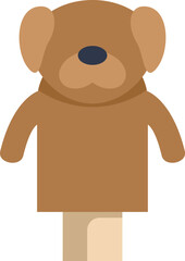 Sticker - Simple vector illustration of a puppet show prop featuring a brown dog