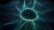 © kim jji - A futuristic AI visualization that highlights pattern recognition, showing intricate digital patterns emerging from data points in a dark, high-tech environment.