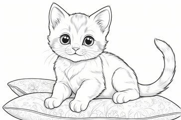 Beautiful Cat Coloring Pages for Children with Playful and Charming Feline Characters