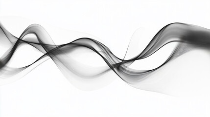 Aufkleber - Abstract black wave flowing on white background. Abstract black wave design isolated on white background. abstract black wave and curve design ,modern and smooth motion white background, generative ai