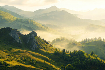 Wall Mural - Mountains landscape. Romanian mountains.