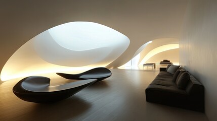 Modern Minimalist Interior Design with Soft Curves