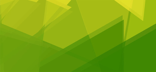 Wall Mural - Abstract green and yellow geometric background with overlapping shapes and gradient.