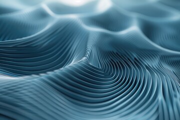 Digital screensaver design with a gray-blue background, emphasizing geometry through flat waves, circles, and lines, ideal for presentations and media