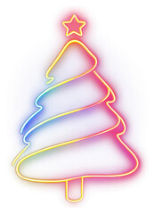 Wall Mural - png christmas tree neon light lights christmas colorful.