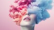 © MAY - A person face disappearing into a swirling vortex of color, leaving behind only a faint whisper of their existence.