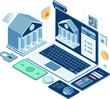 © Jiwingka - Isometric Digital Banking with Financial and Security Icons