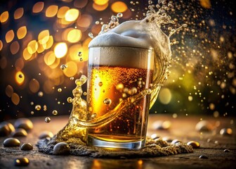 Super Slow Motion Beer Bubbles and Foam Detail Shot Captured at 1000fps for Stunning Visual Impact