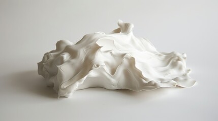 Wall Mural - abstract white form with swirling and crinkled texture