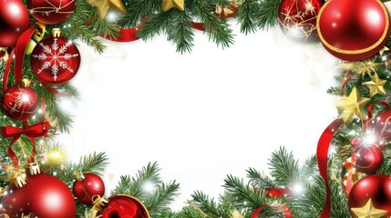 Wall Mural - Holiday Themed Frame with Family Pictures Background