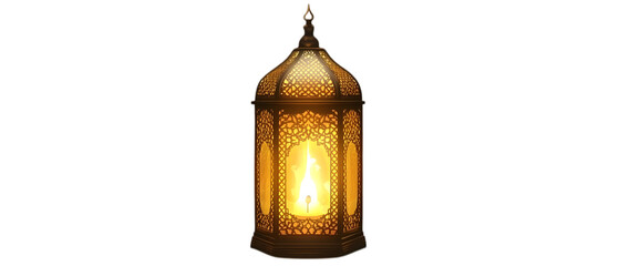 Wall Mural - Ramadan lamp on transparent background, generative AI isolated on white background