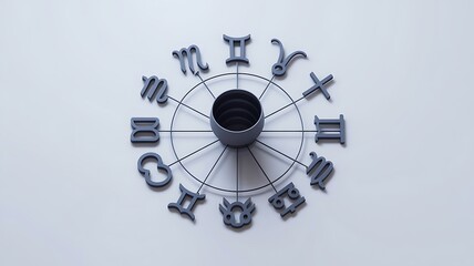 Poster - A minimalist design representation of zodiac signs in circular formation a modern interpretation of astrology