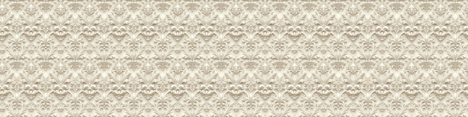 Elegant damask pattern with vintage floral design elements in neutral tones