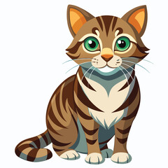 Bella cat vector illustration Isolated white background.