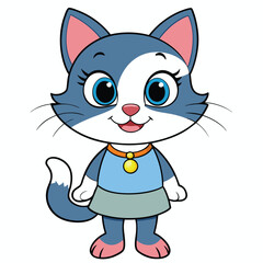 Bella cat vector illustration Isolated white background.