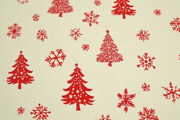 Wall Mural - Red and white Christmas trees on a white background, minimalist holiday design, festive and modern.