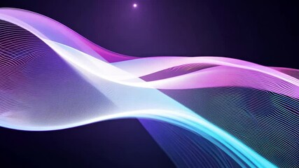 Poster - wavy abstract background colors lines glowing holographic black topview perspective vibrant movement