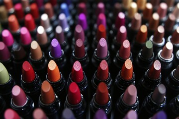 Colorful Lipstick Collection Closeup Beauty Fashion Makeup Cosmetics Product Variet