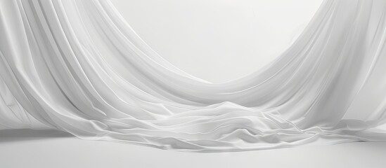 Wall Mural - Abstract white fabric backdrop with copyspace