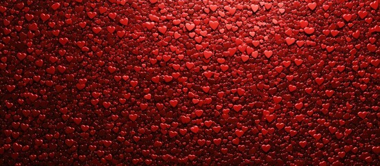 Aufkleber - Background featuring small red hearts Valentine s Day concept Pattern. with copy space image. Place for adding text or design
