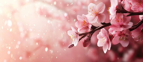 Aufkleber - Japanese sakura blossoms. with copy space image. Place for adding text or design