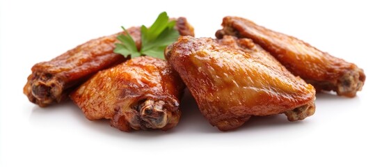 Poster - Raw wings on a white background isolated Close up space for text copyspace Frozen raw wings for a grocery store