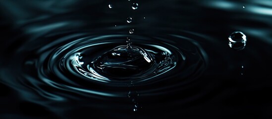 Aufkleber - Water droplet in low key close up. with copy space image. Place for adding text or design