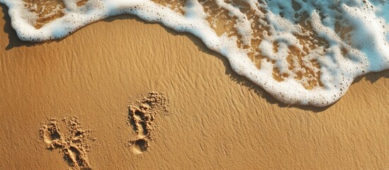 Aufkleber - Text inscribed in the sand at the beach. with copy space image. Place for adding text or design
