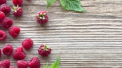 Wall Mural - Fresh organic ripe raspberry