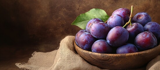 Poster - Fresh plums from the country garden free copyspace