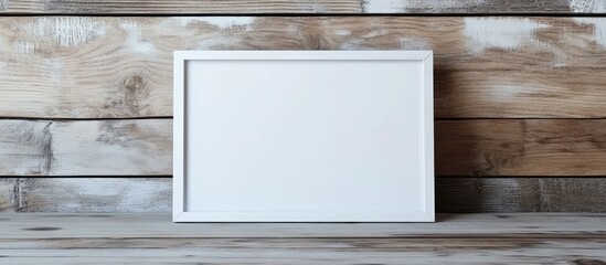 Aufkleber - white frame on rustic wooden surface. with copy space image. Place for adding text or design