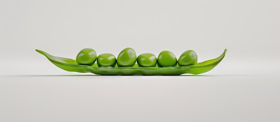Aufkleber - Close up of green peas Fresh green pea in the pod set against a white background Pea with copyspace for text