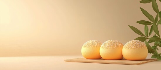 Aufkleber - Japanese bread Melonpan Melon cookie mixture. with copy space image. Place for adding text or design