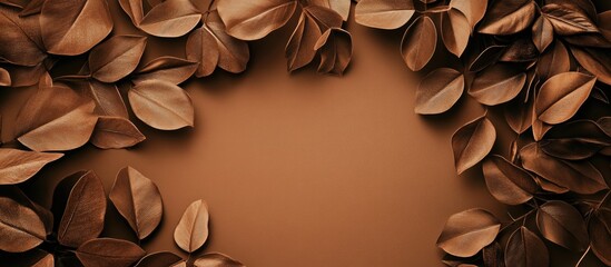 Leinwandbilder - beautiful wallpaper background featuring leaves in a brown color tone. with copy space image. Place for adding text or design