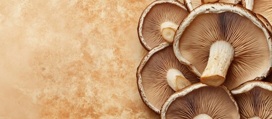 Poster - Dried shiitake backdrop. with copy space image. Place for adding text or design