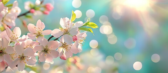 Poster - Spring flower background. with copy space image. Place for adding text or design