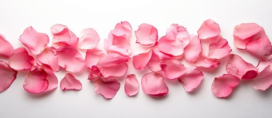 Leinwandbilder - pink peony petals against a white background. with copy space image. Place for adding text or design