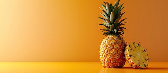 Poster - Fresh whole pineapple. with copy space image. Place for adding text or design