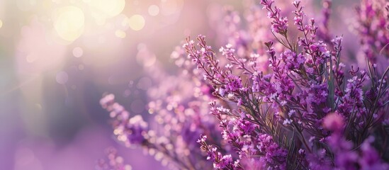 Aufkleber - Heather bouquet shallow focus depth. with copy space image. Place for adding text or design