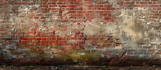 Poster - Redbrick wall. with copy space image. Place for adding text or design