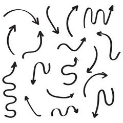 Wall Mural - hand drawn arrows on white background,